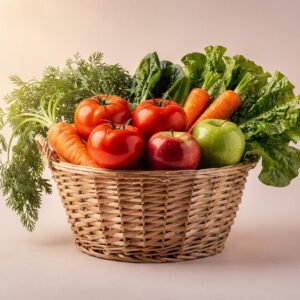 Fresh groceries basket